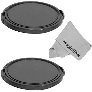 (SET OF 2) 67MM Snap On Lens Cap For CANON (18 135mm EF S IS STM, EF 70 200mm f/4L), NIKON (18 105mm f/3.5 5.6 AF S DX VR ED Nikkor, 70 300mm f/4.5 5.6G, Nikkor AF S DX 18 135MM) Lenses+ Premium MagicFiber Microfiber Cleaning Cloth  Camera Lens Caps  Cam