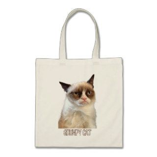 Grumpy Cat Tote   Color Canvas Bags