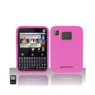 Pink Soft Silicone Gel Skin Cover Case for Motorola Charm MB502 Cell Phones & Accessories