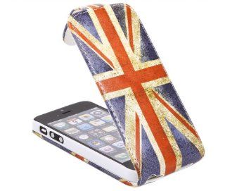 iTALKonline Apple iPhone 5 (2012) iPhone 5S (2013) RUSTY RED WHITE BLUE UK UNION JACK Easy Clip On Vertical Flip Wallet Pouch Case Cover with Holder Cell Phones & Accessories