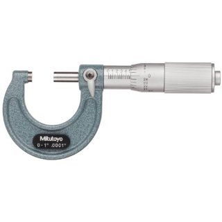 Mitutoyo 103 135 Outside Micrometer, Friction Thimble, 0 1" Range, 0.0001" Graduation, +/ 0.0001" Accuracy Micrometer Heads