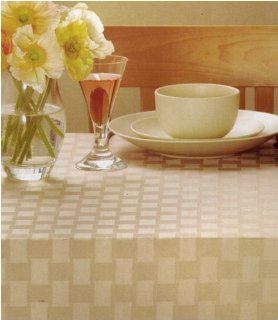 Bardwil Reflections Khaki Microfiber Tablecloth 60x102   Spill Proof Tablecloth
