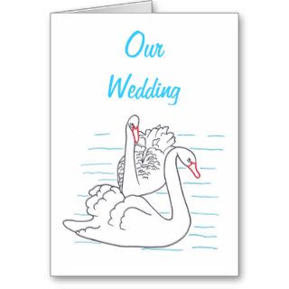 Two Black Swans Drawing Wedding Invitation Cards