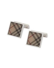 Burberry Square Check Cuff Links, New Trench