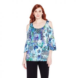 Slinky® Brand Printed Cold Shoulder Tunic