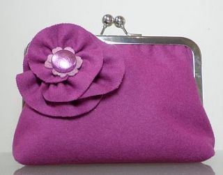 limited edition raspberry frills clutch bag by caramel designs