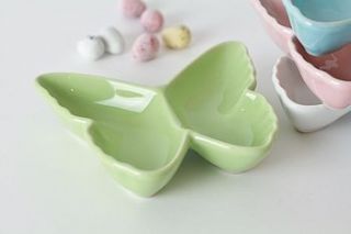 pastel coloured butterfly dish by country touches