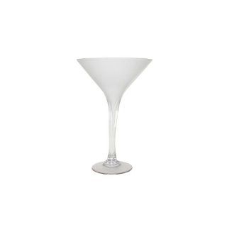Essentials Dcor Entrada Collection White Martini Glass Vase, 10.5 by 10.5 by 15 Inch, Clear  