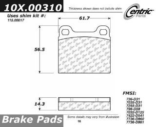 Centric Parts 102.00310 102 Series Semi Metallic Standard Brake Pad Automotive