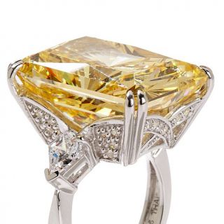 Daniel K 25.34ct Absolute™ Canary and Clear Sterling Silver Cocktail Ring