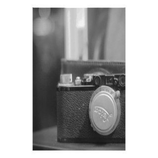 Old Black White Camera Custom Stationery