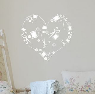 mini sewing kit wall stickers by leonora hammond