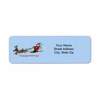 Santa Skiing Return Address Label