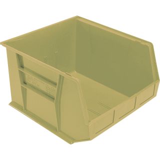 Quantum Storage Heavy Duty Stacking Bins — 18in. x 16 1/2in. x 11in. Size, Ivory, Carton of 3  Ultra Stack   Hang Bins