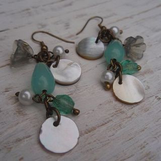 erin shell & bead earrings by two little birdies