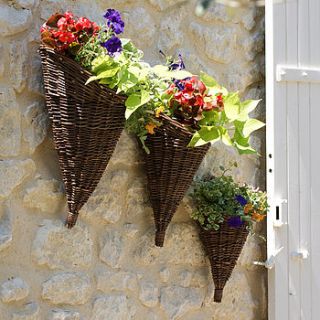 set of three conical wall baskets by plant theatre