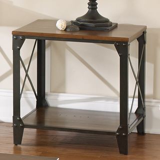 Windham Square Solid Wood/ Iron End Table Coffee, Sofa & End Tables