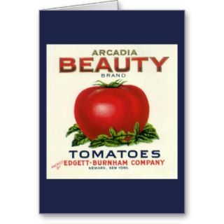 Arcadia Beauty Tomatoes, Vintage Fruit Crate Label Greeting Cards