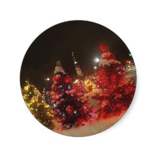 Holiday Lights Outside Round Sticker