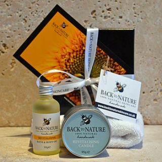 revitalising aromatherapy bath oil gift pack by back to nature skincare