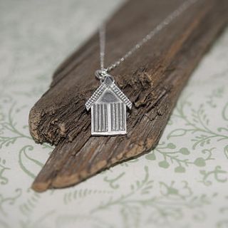 mini beach hut pendant by elizabeth designs
