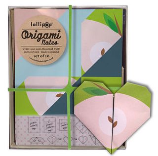 origami notepaper set  apple by lollipop designs