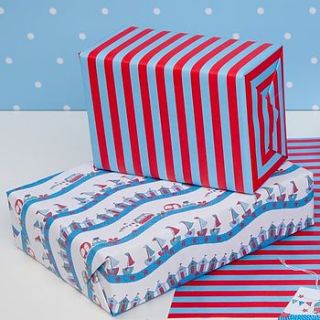 seaside double sided wrapping paper by dots and spots