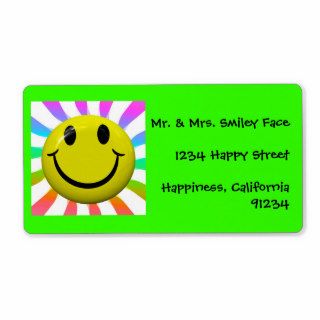 Bright Happy Smiley Face Labels Shipping Label