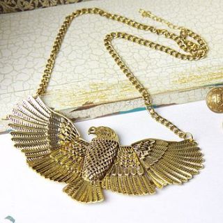 gold eagle statement necklace by lisa angel