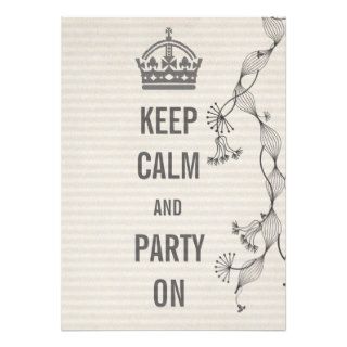 keep calm and party on custom announcements