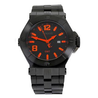 Renato Men's Black IP Wilde Beast 'Mystic' Black/Orange Swiss Quartz Bracelet Watch Renato Men's Renato Watches
