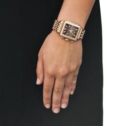 Michele Women's 'Deco' 18k Rose goldtone Diamond Watch Michele Women's Michele Watches