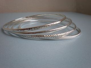 sterling silver stacker bangle by lullaby blue