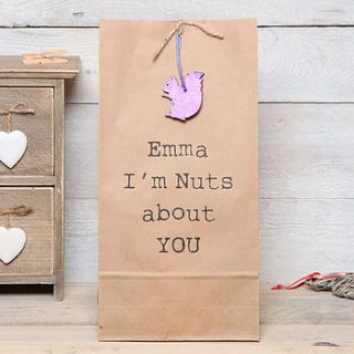 personalised nuts about you bag by red berry apple