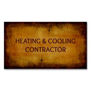 Heating and Cooling Contractor Antique Brushed Business Card Template