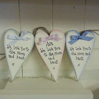personalised heart 'to the moon and back' by the primitive pantry