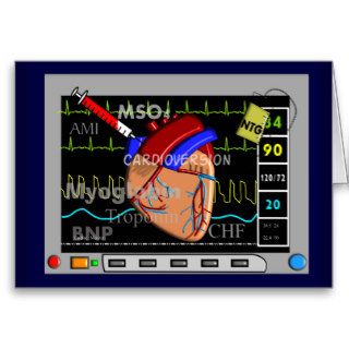 Cardiac Nurse Greeting Cards Monitor Design