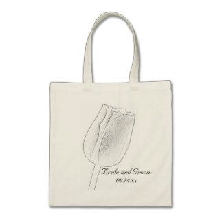 Tulip Sketch Wedding Canvas Tote Bag