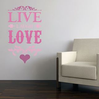 live laugh love wall stickers by the binary box