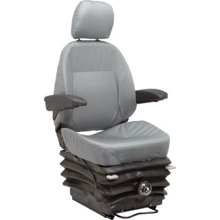 K & M Heavy-Duty Mechanical Suspension Seat — Gray, Model# 7913  Construction   Agriculture Seats