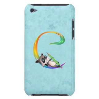 Cute Nerd Raccoon Monogram C iPod Touch Case