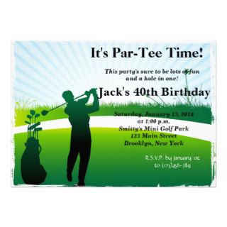 Man Golf Birthday Invitation