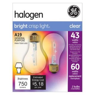 GE 43w Halogen Light Bulbs, 2 pk.
