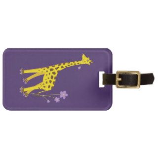 Funny Cartoon Giraffe Roller Skating Personalized Travel Bag Tags