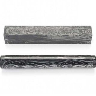 M3 Black and White Mokume Metal Pen Blank   Woodworking Project Kits  
