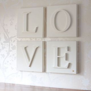 set of four personalised love canvas by gorgeous graffiti