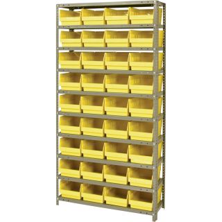 Quantum Storage Complete Shelving System with 6in. Bins — 36in.W x 12in.D x 75in.H, 36 bins (11 5/8in.L x 8 3/8in.W x 6in.H each), Model# 1275207  Single Side Bin Units