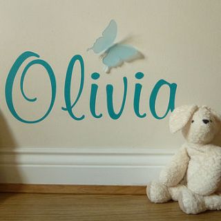 acrylic butterfly personalised wall sticker by nutmeg signs