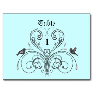 Vintage Cute Love Birds Table Number Cards Post Card