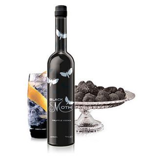 bottle of truffle infused vodka by black moth